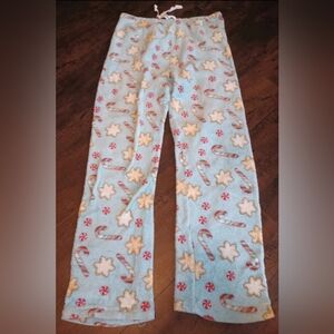Source Unknown Blue and Red Pajama Bottoms with Playful Design